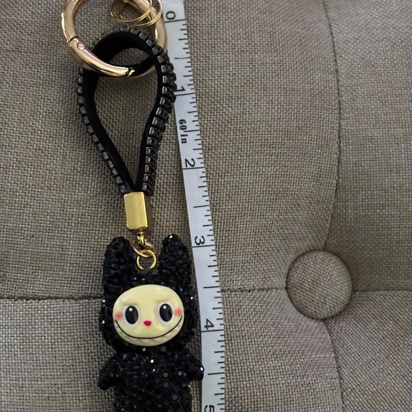 Black rhinestone, monster bag charm/keychain new - Picture 3 of 5